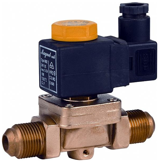 电磁阀(Electromagnetic valve)是用电磁控制的工业设备，是用来控制流体的自动化基础元件，属于执行器，并不限于液压、气动。